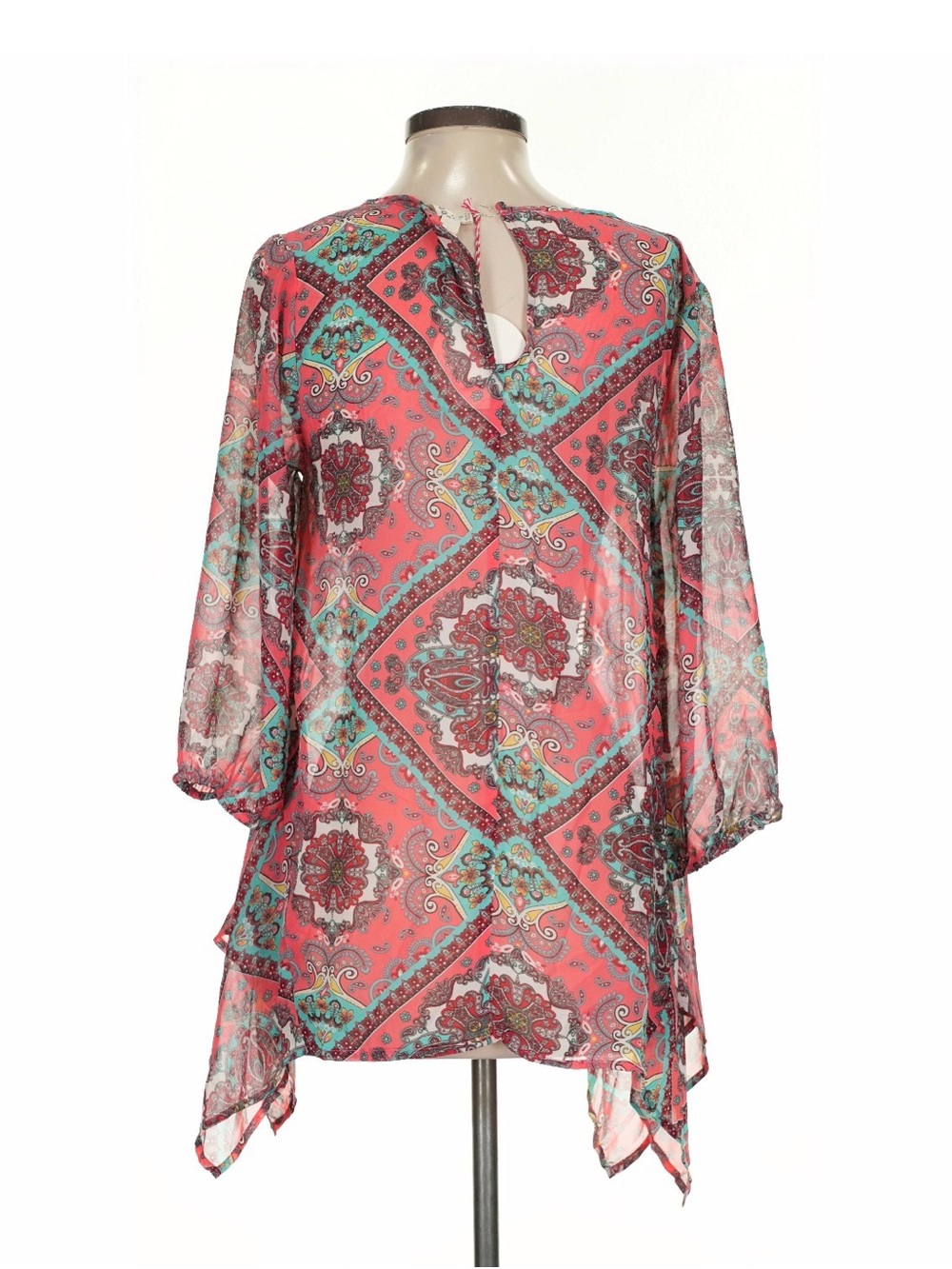 Umgee NWT Pink & Teal Boho Blouse - Picture 2 of 7